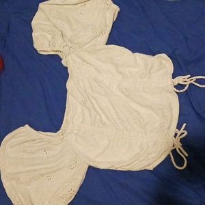 White Flowery Crop top